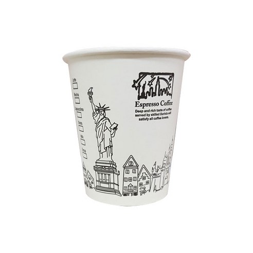 커피데이 7온스 인쇄종이컵(뉴욕화이트) 1000개 210ml, 1박스