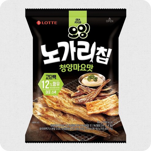 롯데 오잉 노가리칩 청양마요맛, 60g, 5개