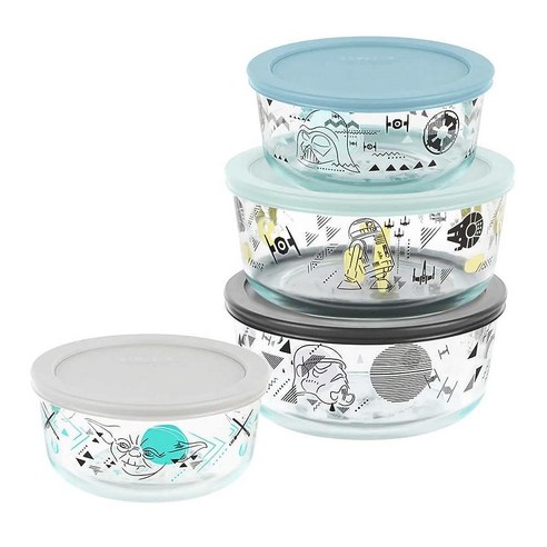 Pyrex 유리 8피스 장식 식품 보관 세트