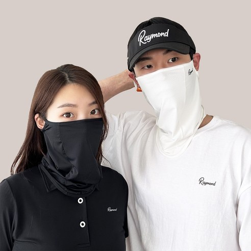 레이몬드 자외선 차단 스포츠 파크 골프 쿨 마스크, 블랙, 1개