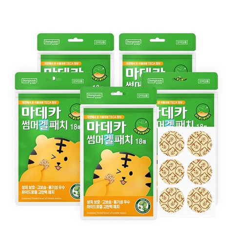 동국제약 썸머 겔 패치 18매 상처보호 의약외품 하이드로겔 여름 야외활동 필수템 썸머패치, 5개
