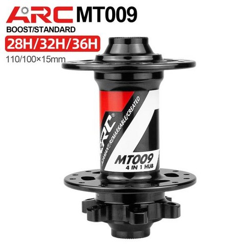 자전거허브 MT009 부스트 4 IN 1 전면 자전거 허브 MTB 산악 허브 28H 32H 36 H 15x110 9 15x100mm 디스크 브레이크 28 32 구멍, 11 Red-QR-32H