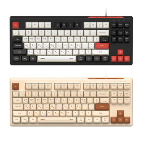 앱코 저소음 텐키리스 멤브레인 87키 키보드, 블랙, MK87