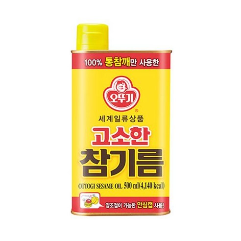 오뚜기 진한 풍미의 고소한참기름(캔) 비빔밥 비빔면 필수 아이템 면역력강화 500ML 1개