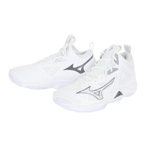 미즈노 MIZUNO 배구화 웨이브 모멘텀 3 미드 V1GA231751 흰색, 27cm