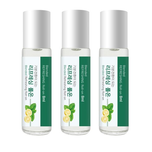 더허브샵 아로마 롤온 스틱 리프레싱, 3개, 8ml