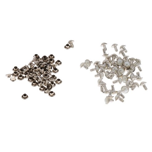 100 조각 DIY 가죽 가방 모자 의류 신발 장식에 대 한 반 라운드 가짜 진주 리벳, 플라스틱, 슬리버