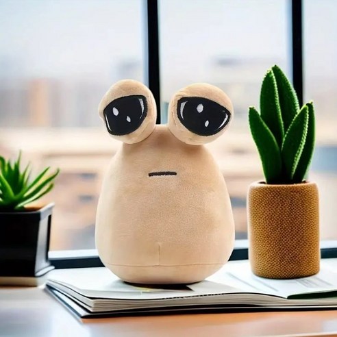 슬픈눈 달팽이 인형 나캠든 pou 포우 인형 모찌 애착 안아줘요 인형, 베이지, 23cm