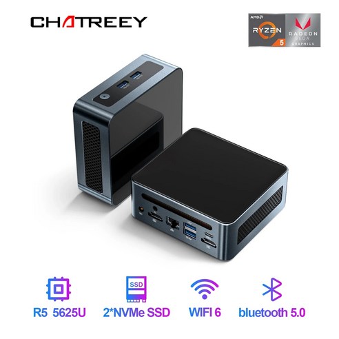 초고성능 미니PC 게임용 Chatreey 미니 PC 게이밍 데스크탑 컴퓨터 NVME SSD 와이파이 6 HDMI 윈도우 11 프로 AN2 PRO Ryzen 5 5625U 코어, 없음, 없음, 8)AN2P 5625U  16G RAM 512GB SS