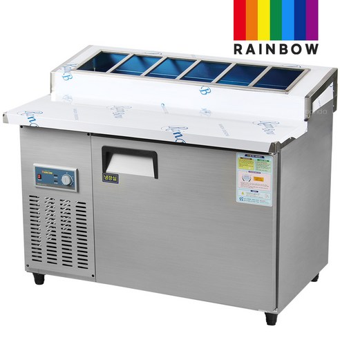 레인보우 업소용냉장고 6구 토핑냉장고 1200*750 올냉장 내부스텐 우레탄발포 업소용냉장고부품