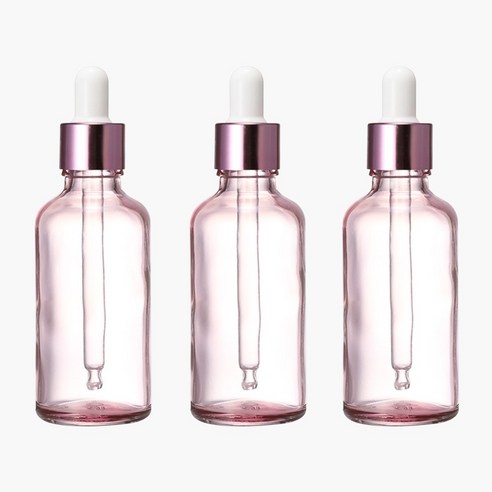 닥터보틀 핑크 스포이드 유리용기 화장품공병, 3개, 핑크/50ml