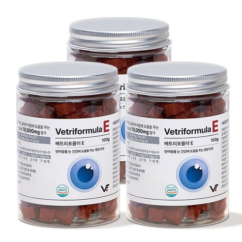 베트리포뮬러 반려동물 종합유산균영양제 관절 피부 면역 오메가3, 100g, 3개, E 눈영양제 루테인