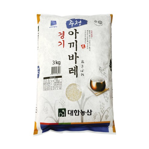 대한농산 경기 추청 아끼바레 3kg / 25년산 햅쌀 / 상등급 단일품종