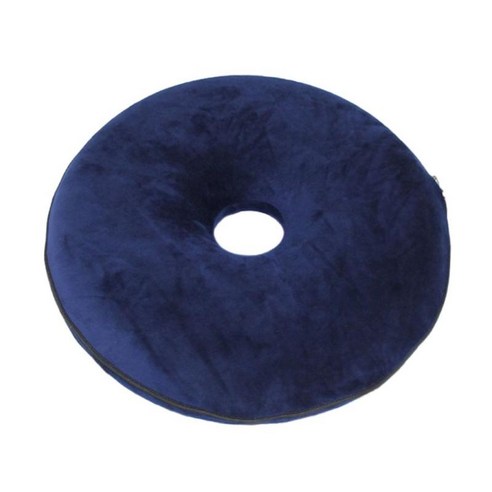 도넛 시트 쿠션 치질 미저골 꼬리뼈 지원 베개 패드 자동차 홈 오피스 의자, 다크 블루, 코튼