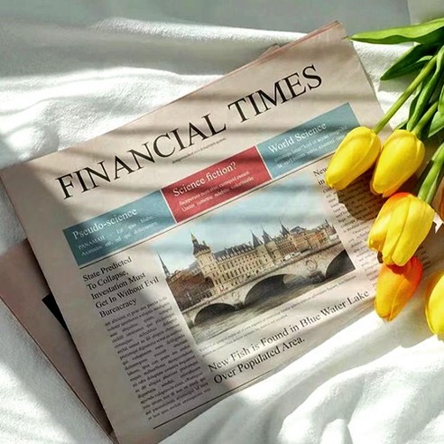 몰드몰 영문 신문 카페 빈티지 촬영 소품 영어신문 엔틱 ( 2types ), 디자인 A ( FINANCIAL TIMES )
