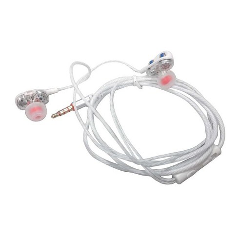 3.5mm 스테레오 및 마이크 슈퍼 베이스 음악 이어폰 헤드셋 1.2M 유선, 145x20x95mm, 설명, 화이트