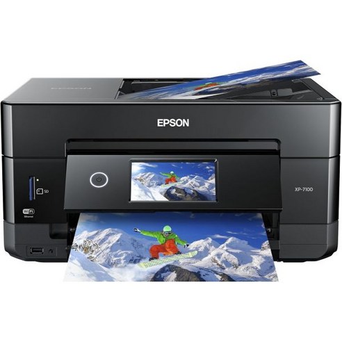 ADF 스캐너 복사기가 포함된 EPSON 엡손 익스프레션 Premium XP-7100 무선 컬러 사진 프린터 블랙 스몰