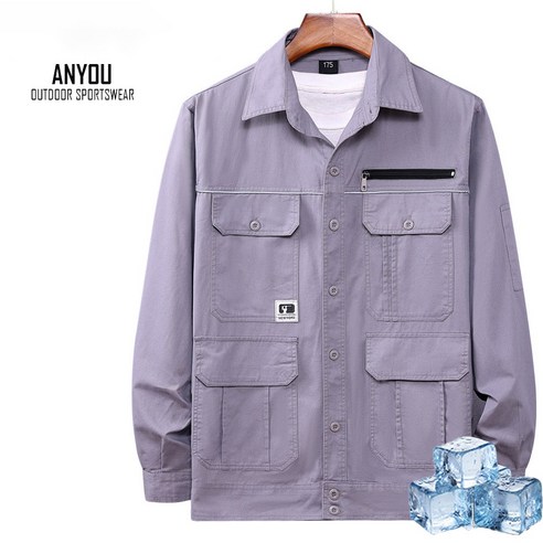 ANYOU 여름작업복 남성작업복 자외선차단 긴팔 순면 코트