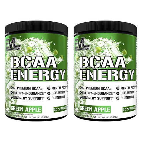 EVLUTIONNUTRITION BCAA 에너지 그린 애플 맛, 2개, 291g
