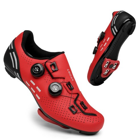 DOULIYA 2022 로드용 클릿슈즈 스포츠/레져 자전거 자전거 신발 양보하다 클리트, 42(265-270mm), 빨간색 로드with clit