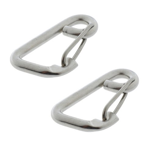 2pcs 304 스테인레스 스틸 헤비 듀티 스프링 잠금 스냅 훅 Carabiner 8cm, 실버