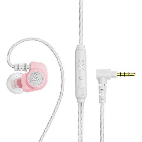 dodocool 마이크 3.5mm 금도금 플러그가 있는 QKZ SK5 인이어 유선 헤드셋 와이어 컨트롤, 분홍, 이어폰