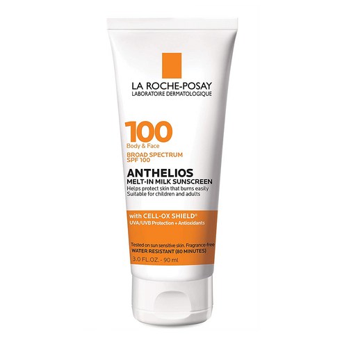 [해외] [La Roche-Posay Anthelios Melt-in Milk Sunscreen] 라로슈포제 SPF 100 안셀리오스 멜트인밀크 선크림 3oz(90ml), 1ml, 1개