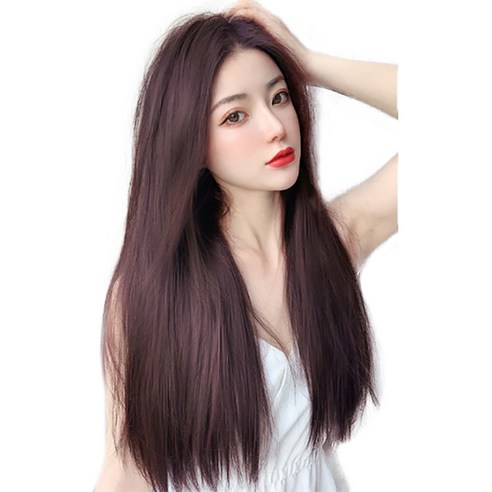 이쁘다샵 가발위드 긴머리 부분가발 슬림 스트레이트 3피스 세트, 초콜릿브라운55cm, 1개