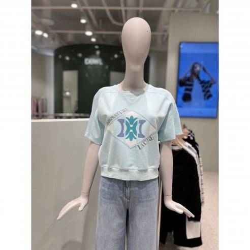 듀엘 시그니처 프린팅 크롭 티셔츠 D232MSM063 (629342 )