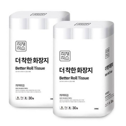 더 착한 화장지 무형광 3겹 30M 30롤 2개 총60롤, 더 착한 화장지 무형광 3겹 30M 30롤 2개 총60