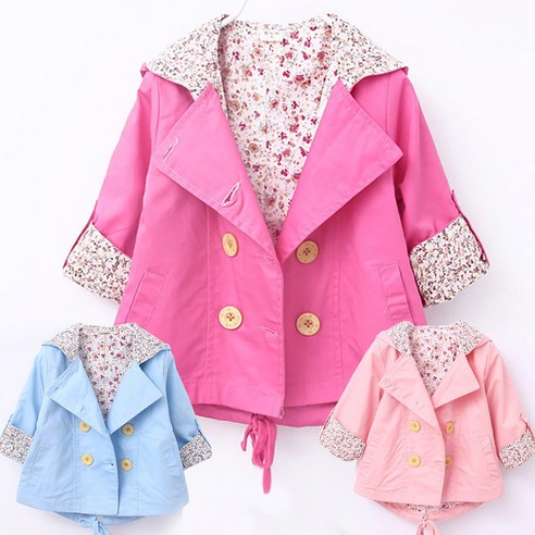 알럽베이비 유아 꽃패턴 안감 야상점퍼스타일 베이비 면 간절기외투