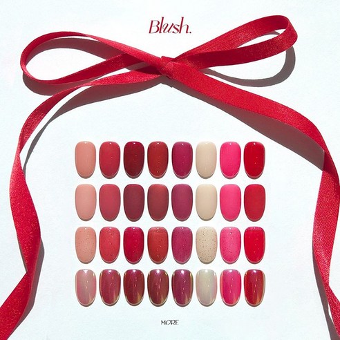모어젤 레드 시럽젤 블러쉬로 빛나는 손끝을 완성하세요.