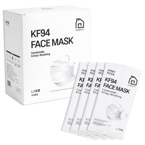 집생활연구소 덴탈형 마스크 대형 KF94 개별포장, 1개입, 50매, 화이트