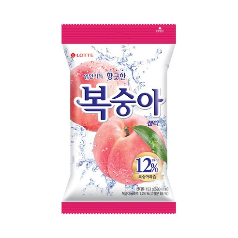 복숭아 캔디, 153g, 6개