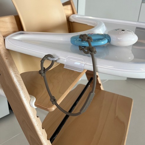 루넬 유아용 실리콘 멀티 스트랩 1+1 장난감 거치대, 브라운, 2개 세트 렌도스트랩