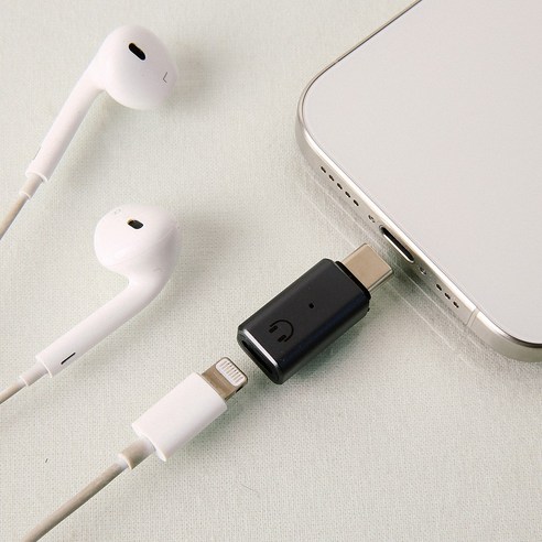 라이트닝 8핀 to usb c 타입 젠더 라이트닝 이어폰 사용가능, 1개, 그레이, 3cm