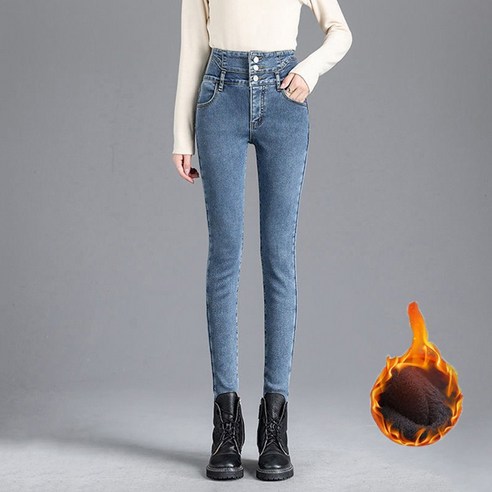 여성 청바지 겨울 기모 하이웨스트 슬림스키니진 Plush jeans