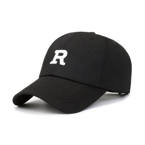 알파벳 R 야구모자 화이트 블랙