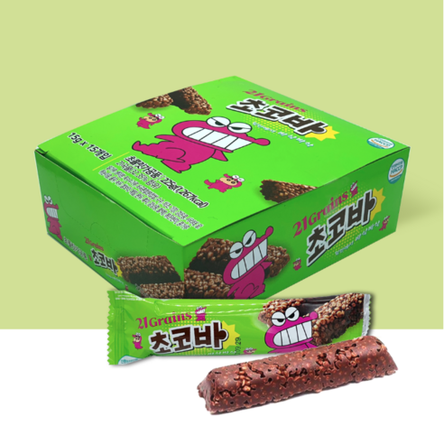 입안에서 바삭바삭 짱구 21곡 초코바, 달콤한 즐거움을 만날 수 있는 초코바!