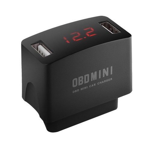범용 미니 자동차 충전기 어댑터 LED 디스플레이 OBD II USB 인터페이스 충전기 어댑터, type1
