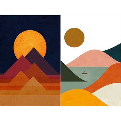 리빙듀오 2개 DIY 쉬운 명화 꽃 식물 동물 풍경 그림 유화그리기 세트 20x30cm, A-295 피라미드 아트 + A-299 트렌드 아트, 1개