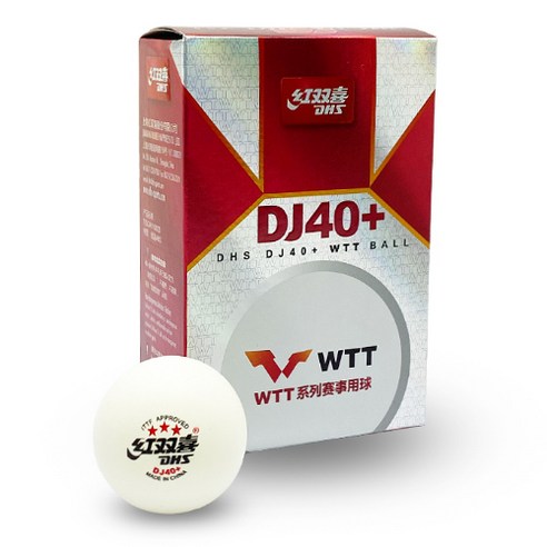 DHS DJ40+ WTT 공인 탁구공 6개입 세트, 1개 포함 탁구공시합구