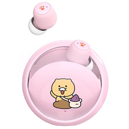 카카오프렌즈 ENC 노이즈캔슬링 스윙 무선 블루투스 이어폰 춘식, 핑크