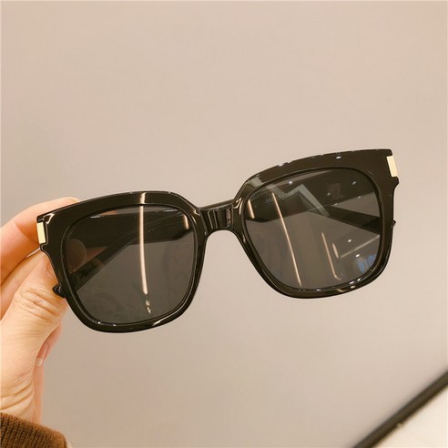 한국판 사각형 검은색 안경 큰 테두리 차양 선글라스 둥근 얼굴 습기 운전 자외선 방지 선글라스