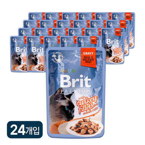 브릿 프리미엄 캣 파우치 고양이 사료, 24개, 85g, 칠면조