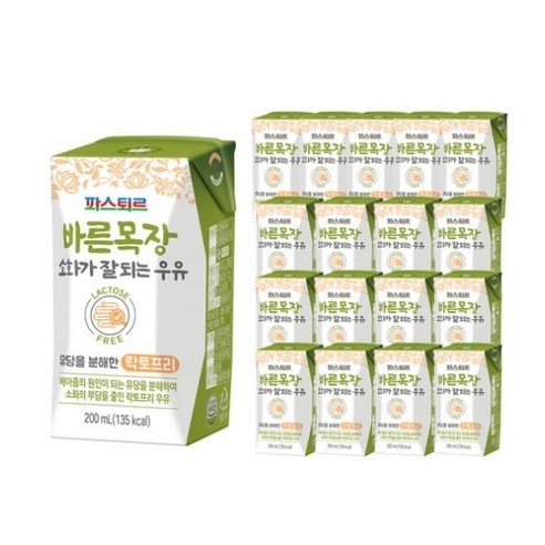 파스퇴르 바른목장 소화가 잘되는 우유, 200ml, 20개