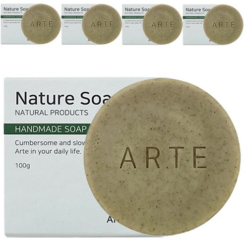 아르떼 천연 저자극 어성초 세수 세안 수제 클렌징 CP 비누 SOAP, 100g, 5개입, 5개