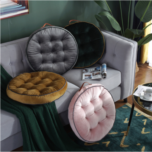 의자 방석 원형 쿠션 사무실 식탁 바닥 카페 가정용, 옐로우