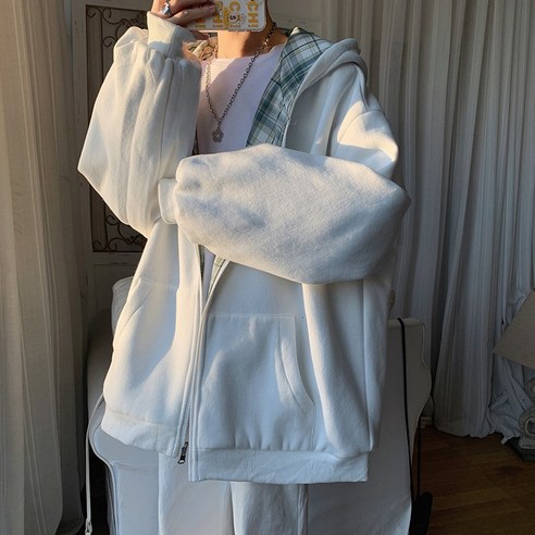 DFMEI 가짜 투피스 재킷 남성 봄과 가을 디자인 감각 틈새 격자 무늬 옷 봄 조수 브랜드
