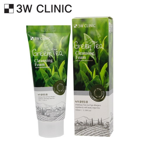 3W CLINIC 녹차 클렌징 폼, 1개, 100ml